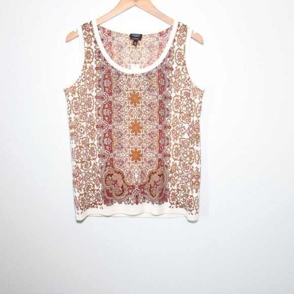 NWT Talbots Paisley Print Sleeveless Top Women's Plus Size 1XP 1X P H12719 - Picture 6 of 8
